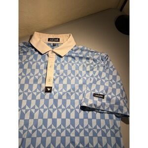 Bad Birdie Men's Golf Polo Shirt Don't Trip Small Short Sleeve Blue Performance